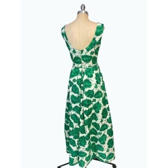 Vintage Henri Bendel Young Timers 1950's Green Floral Maxi Dress Fits 2 4 RARE - Picture 4 of 9